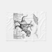 Jesus Riding Dinosaur T-rex Ufo Hunting Alien Sci- Fleecedecke (Vorderseite (Horizontal))