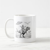 Jesus Riding Dinosaur T-rex Ufo Hunting Alien Sci- Kaffeetasse (Links)
