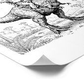 Jesus Riding Dinosaur T-rex Ufo Hunting Alien Sci- Poster (Ecke)