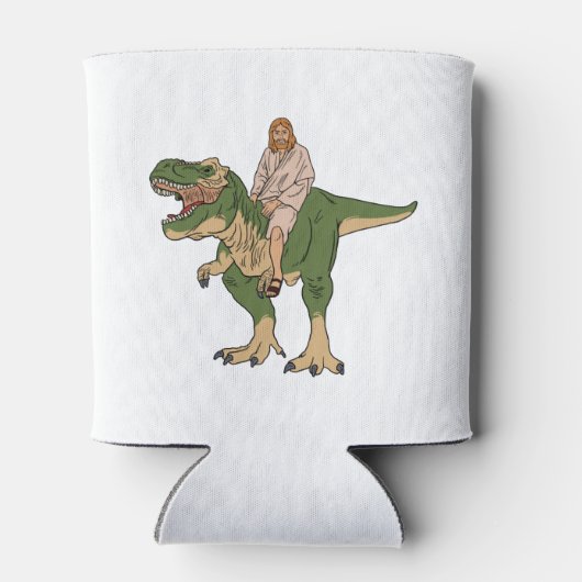 Jesus Riding T-Rex Dosenkühler (Rückseite)