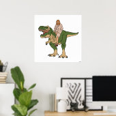 Jesus Riding T-Rex Poster (Heimbüro)