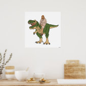 Jesus Riding T-Rex Poster (Küche)