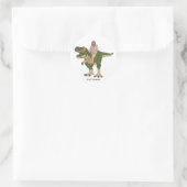 Jesus Riding T-Rex Runder Aufkleber (Tasche)