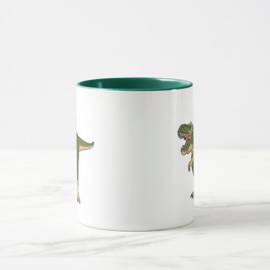 Jesus Riding T-Rex Tasse (Zentrum)