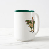 Jesus Riding T-Rex Zweifarbige Tasse (VorderseiteRechts)
