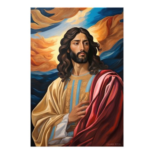 *~* Jesus Robe Planet Universe Earth AP50 Cosmos Fotodruck (Vorne)
