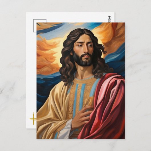 *~* Jesus Robe Planet Universe Earth AP50 Cosmos Postkarte (Vorne/Hinten)
