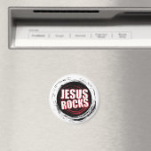 Jesus Rocks 5 Schwarz Magnet (In Situ (Geschirrspüler))