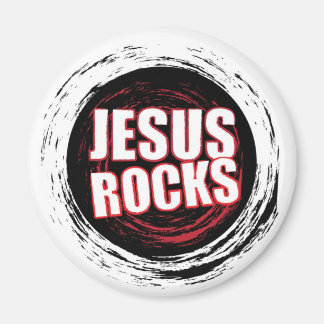 Jesus Rocks 5 Schwarz Magnet