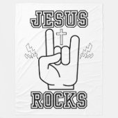 Jesus Rocks Biblicum Festival W/B Fleecedecke (Vorderseite)