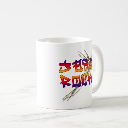 Jesus Rocks Christlich Kaffeetasse (VorderseiteRechts)