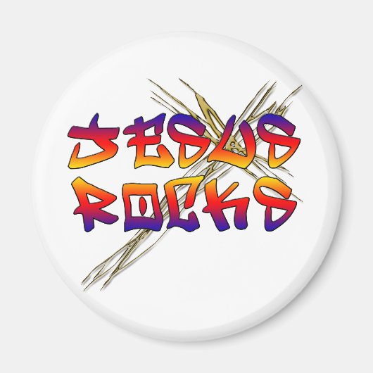 Jesus Rocks Christlich Magnet (Vorne)