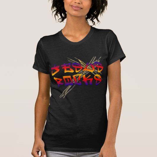 Jesus Rocks Christlich T-Shirt (Vorderseite)