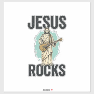 Jesus Rocks Gitarre Vintage Christliche Gravur Des Aufkleber