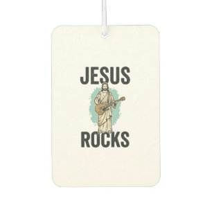 Jesus Rocks Gitarre Vintage Christliche Gravur Des Autolufterfrischer