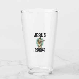 Jesus Rocks Gitarre Vintage Christliche Gravur Des Glas