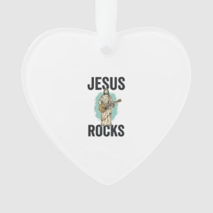 Jesus Rocks Gitarre Vintage Christliche Gravur Des Ornament