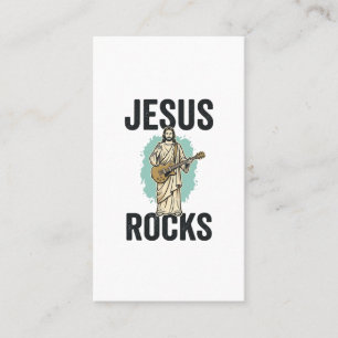 Jesus Rocks Gitarre Vintage Christliche Gravur Des Visitenkarte