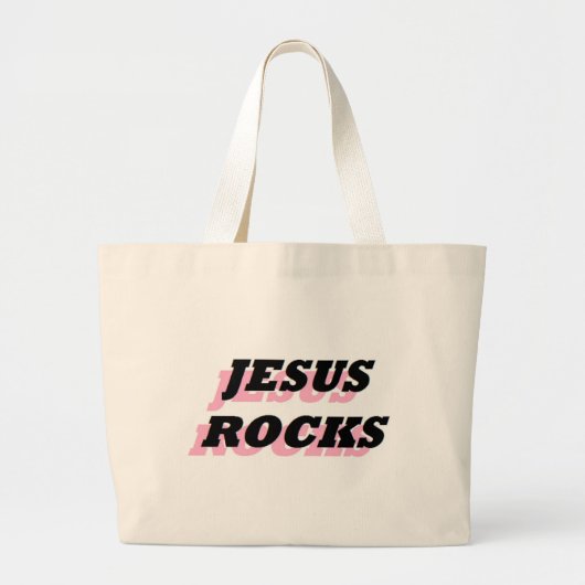 JESUS ROCKS JUMBO STOFFBEUTEL (Vorne)