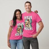 Jesus Rocks with Gitarre - Funny Christlich Rocks T-Shirt (Unisex)
