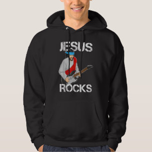 Jesus rockt auf der E-Gitarre Hoodie