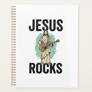 Jesus Rockt Gitarre Vintage Christliche Gravur Des Planer