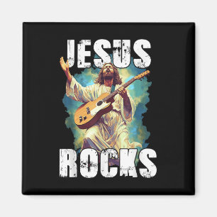 Jesus rockt mit Gitarre - Lustiger christlicher Fe Magnet
