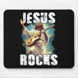 Jesus rockt mit Gitarre - Lustiger christlicher Fe Mousepad