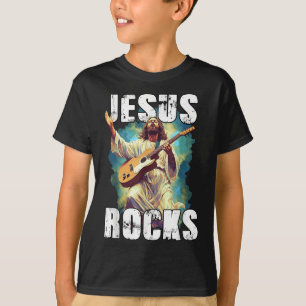 Jesus rockt mit Gitarre - Lustiger christlicher Fe T-Shirt