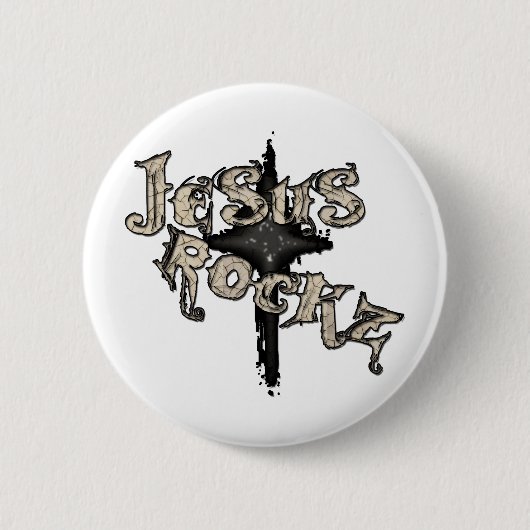 Jesus Rockz Christlich Button (Vorderseite)