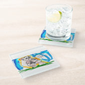 Jesus-Rose Glasuntersetzer (Schrägansicht)