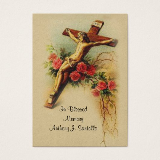 Jesus Rose Katholische Beerdigungskarte - (Vorderseite)