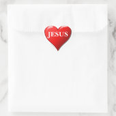 JESUS rotes Herz Herz-Aufkleber (Tasche)