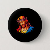 Jesus Rtrait Art Christian Religious Button (Vorderseite)