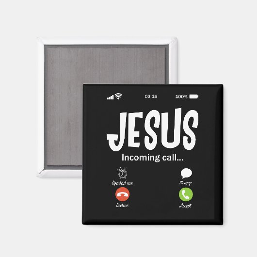 Jesus ruft Christlich den eingehenden Ruf an Magnet (Vorderseite/Rückseite)