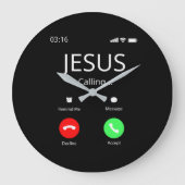 Jesus ruft - Christlich Große Wanduhr (Vorderseite)