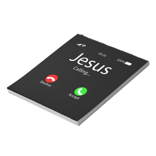 Jesus ruft Christlich Notizblock (Rotiert)