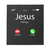 Jesus ruft Christlich Notizblock (Vorderseite)