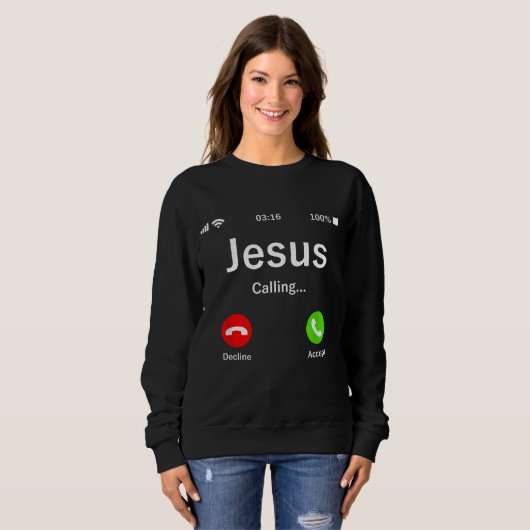 Jesus ruft - Christlich Sweatshirt (Vorne ganz)