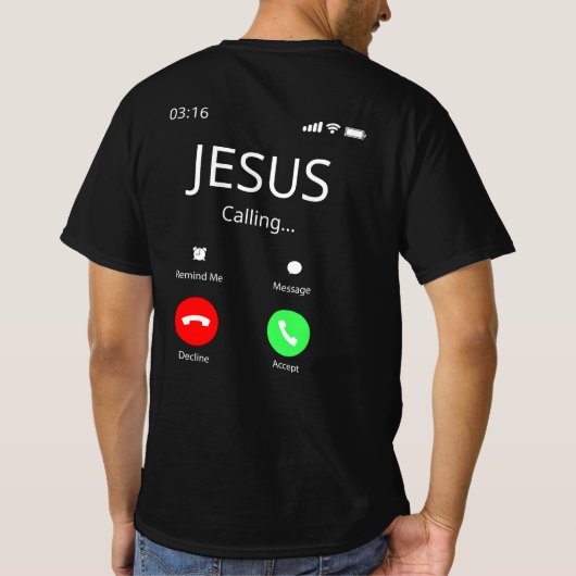 Jesus ruft - Christlich T-Shirt (Rückseite)
