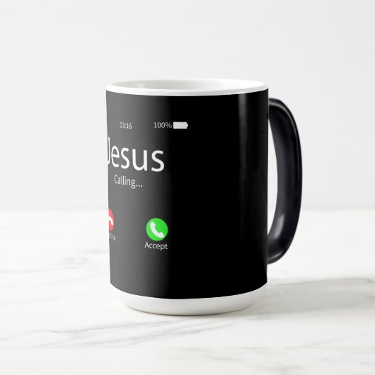 Jesus ruft Christlich Verwandlungstasse (VorderseiteRechts)