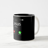 Jesus ruft Christlich Zweifarbige Tasse (VorderseiteRechts)