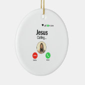 Jesus ruft - Christliche Witzigkeit und Geschenk Keramik Ornament (Rechts)