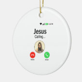 Jesus ruft - Christliche Witzigkeit und Geschenk Keramik Ornament (Links)