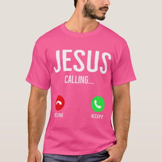 Jesus ruft den Handy-Call-Bildschirm Christlich De T-Shirt (Vorderseite)