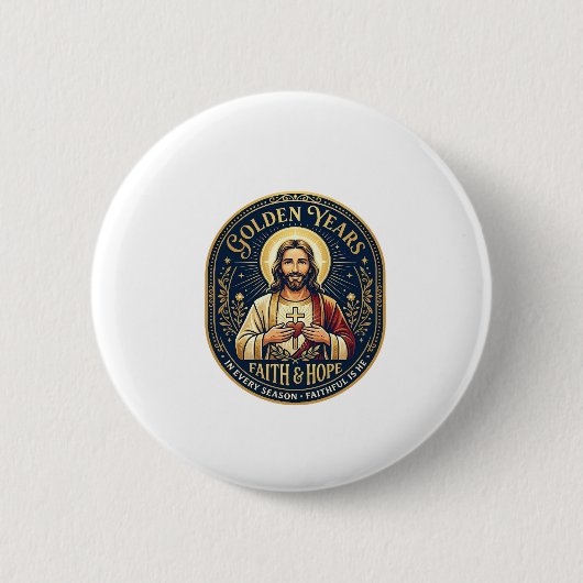 Jesus Ruhestand Vintage-Shirt Christlich Button (Vorderseite)
