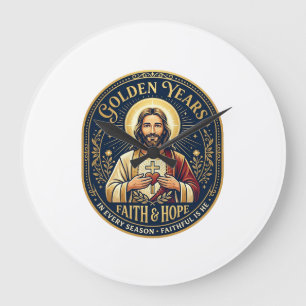 Jesus Ruhestand Vintage-Shirt Christlich Große Wanduhr