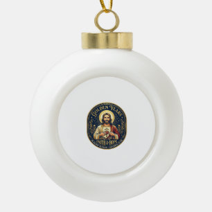 Jesus Ruhestand Vintage-Shirt Christlich Keramik Kugel-Ornament
