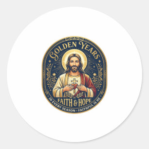 Jesus Ruhestand Vintage-Shirt Christlich Runder Aufkleber