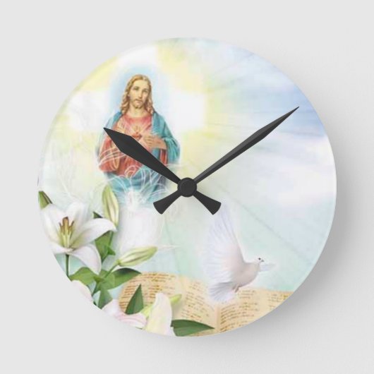 Jesus Runde Wanduhr (Vorderseite)